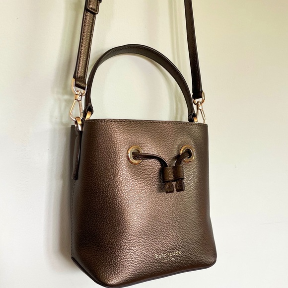 kate spade Eva Bucket bag satchel removable adjustable crossbody small/mini ash - Picture 5 of 15